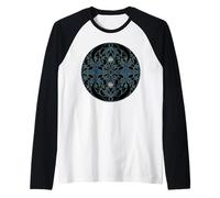 Art Nouveau Azul Burlesque Vintage Tribal Patrón Jugendstil Camiseta Manga Raglan