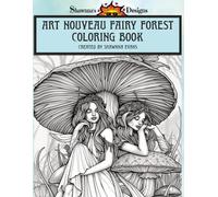 Art Nouveau Fairy Forest Coloring Book: 8.5x11 Large Size, Grayscale, 50 Unique Fantasy Illustrations, Single Sided with No Repeats, For Adults and Teens