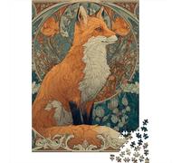 Art Nouveau Fox Illustration Rompecabezas Imposible,desafío para Adultos Juego Educativo 1000 Piezas Obra De Arte De Juego De para Adultos Y Niños A Partir De 12 Años 70x50cm/1000pcs