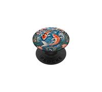 Art Nouveau Koi Fish Flor de Cerezo japonés PopSockets PopGrip Adhesivo