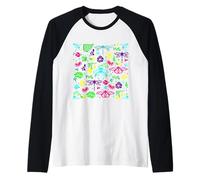 Art Nouveau Mariposa Libélula Antigua Floral Vintage Camiseta Manga Raglan