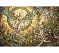 Art Nouveau Mucha Ángel Puzzle 1000 Piezas Adultos Y Niños,Premium,Regalo Ideal,Anti-estrés,Rompecabezas,Relax,Deco Pared,14 Años+,Desafío,Educativo,Reto,Cartón 52x38cm