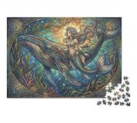 Art Nouveau Mucha Diosa Ballena Puzzle 1000 Piezas Adultos Y Niños,Anti-estrés,Reto,14 Años+,Deco Pared,Regalo Ideal,Premium,Cartón,Rompecabezas,Relax,Desafío,Educativo 70x50cm