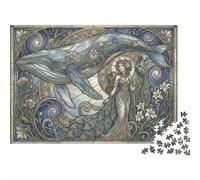 Art Nouveau Mucha Diosa Ballena Puzzle 1000 Piezas Adultos Y Niños,Premium,Cartón,Deco Pared,Regalo Ideal,14 Años+,Rompecabezas,Desafío,Anti-estrés,Relax,Reto,Educativo 52x38cm
