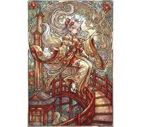 Art Nouveau Mucha Mujer Anime Puzzle 1000 Piezas Adultos Y Niños,14 Años+,Deco Pared,Regalo Ideal,Rompecabezas,Premium,Cartón,Anti-estrés,Relax,Desafío,Reto,Educativo 52x38cm