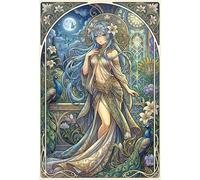 Art Nouveau Mucha Mujer Anime Puzzle 1000 Piezas Adultos Y Niños,Deco Pared,Premium,Rompecabezas,Cartón,14 Años+,Educativo,Desafío,Anti-estrés,Regalo Ideal,Relax,Reto 38x26cm