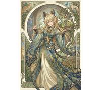 Art Nouveau Mucha Mujer Anime Puzzle 1000 Piezas Adultos Y Niños,Premium,Desafío,14 Años+,Deco Pared,Regalo Ideal,Rompecabezas,Anti-estrés,Relax,Reto,Cartón,Educativo 52x38cm