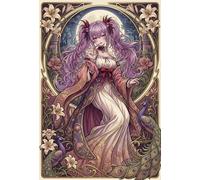 Art Nouveau Mucha Mujer Anime Puzzle 1000 Piezas Adultos Y Niños,Reto,Premium,Cartón,Rompecabezas,14 Años+,Deco Pared,Regalo Ideal,Anti-estrés,Relax,Desafío,Educativo 52x38cm