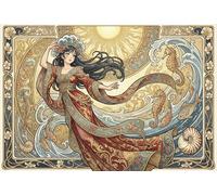 Art Nouveau Mucha Mujer Anime Puzzle De Madera 1000 Piezas Adultos Y Niños,Regalo Ideal,Deco Pared,14 Años+,Madera,Rompecabezas,Desafío,Educativo,Anti-estrés,Reto,Relax (75x50cm)