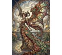 Art Nouveau Mucha Reina Demonio Puzzle De Madera 500 Piezas Adultos Y Niños,Regalo Ideal,Anti-estrés,Reto,Rompecabezas,Deco Pared,14 Años+,Relax,Desafío,Madera,Educativo (52x38cm)