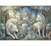 Art Nouveau Mucha Reina Lobo Puzzle De Madera 500 Piezas Adultos Y Niños,Regalo Ideal,14 Años+,Desafío,Rompecabezas,Madera,Deco Pared,Anti-estrés,Relax,Reto,Educativo (52x38cm)