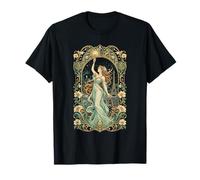 Art Nouveau París Diosa Floral Noche Cielo Arte Camiseta