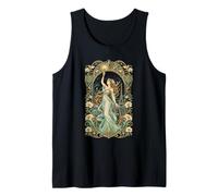Art Nouveau París Diosa Floral Noche Cielo Arte Camiseta sin Mangas