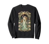 Art Nouveau París Diosa Floral Noche Cielo Arte Sudadera