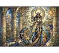 Art Nouveau Reina Egipcia Puzzle De Madera 1000 Piezas Adultos Y Niños,Madera,Regalo Ideal,Anti-estrés,Rompecabezas,Relax,Deco Pared,14 Años+,Desafío,Educativo,Reto (75x50cm)