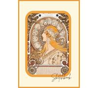 Art Nouveau Sketchbook - 200 Pages: 7x10 Inch Matte Paperback with Rounded Corners - Featuring Alphonse Mucha’s Timeless Zodiaque Cover