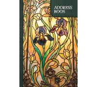 Art Nouveau ‘Stained Glass’ Address Book, Telephone Directory, Contacts Book with Printed Alphabetical (A-Z) Indexing and Vintage Aesthetics: Matte ... Cream Pages, Size: 6" x 9" (152.4 x 228.6 mm)