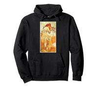 Art Nouveau Verano Mucha Sexy Hermosa Elegante Mujer Sudadera con Capucha