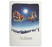 Art Nuvo Juego de 10 tarjetas de Navidad iguales de 120 x 170 mm, diseño dorado y con inserciones