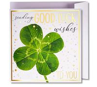 Art Nuvo Tarjeta de buena suerte: tarjeta alegre con sobre lleno de brillo y luz brillante, que se refleja en el número brillante y las impresiones coloridas