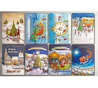 art nuvo - Tarjetas postales de Navidad un juego de 16 tarjetas DIN A6 105 x 148 mm con texto en oro, ACH_WID_1