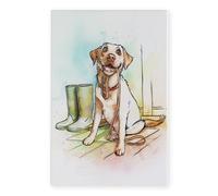 Art of Arora 2854 Golden Labrador - Placa de cerámica para pared, 30 x 20 cm