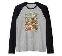 Art of Knitting Fibra tejedora Divertida tejiendo Camiseta Manga Raglan