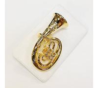 ART OF MUSIC Pin de cuerno de tenor grande, color dorado