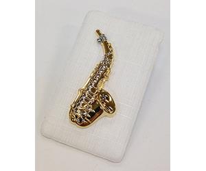 ART OF MUSIC Pin de saxofón grande dorado