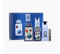 Lattafa Pride Art Of Universe - Juego de regalo de 3 piezas para hombre (EDP de 100 ml + spray corporal perfumado de 200 ml + EDP de viaje de 20 ml) - Fragancia de larga duración - bergamota