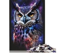 Art Owl Galaxy Jigsaw 500 piezas rompecabezas de madera juguete juego familiar, dificultad, desafío, rompecabezas 500 piezas (52 x 38 cm)