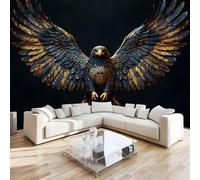 Art Papel Tapiz Fotográfico águila Animal Papel Pintado no Tejido 430x300 cm Pared Sala Cuarto Póster Alas Doradas Mural para Sala de estar Dormitorio Infantil Decoración