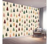 Art Papel Tapiz Fotográfico Albero Di Natale Natura Piante Papel Pintado 200 x 140 cm, Art Mural De Pared Papel Pintado Beige Mural para Sala Estar Dormitorio Infantil Decoración