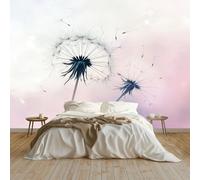 Art Papel Tapiz Fotográfico Amentos De Diente De León Papel Pintado no Tejido 350x256 cm Lana Decoración de Pared Sala Cuarto Póster Mural para Sala de estar Dormitorio Decoración, Rosa Claro