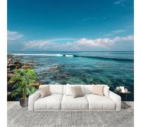 Art Papel Tapiz Fotográfico ArcoíRis Con Vista Fresca Al Mar 300x210 cm Decoración de Pared Tipo Póster Sala Cuarto Mural Pared Azul Decoración De Interiores Fondo De Pantalla