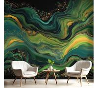 Art Papel Tapiz Fotográfico Cielo Estrellado Con Lámina Dorada Papel Pintado Mármol Lujoso Seda 200X140Cm Pared Sala Cuarto Póster Verde Oliva Mural Para Sala Estar Dormitorio Infantil Decoración