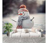 Art Papel Tapiz Fotográfico Lindo Estampado De MuñEco De Nieve 300x210 cm Decoración de Pared Tipo Póster Sala Cuarto Mural Pared Blanco Decoración De Interiores Fondo De Pantalla