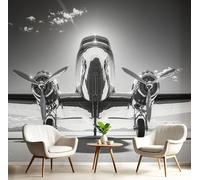 Art Papel Tapiz Fotográfico Montañas De Avión 3D Papel Pintado Fotomurales Gris Plateado 400X280Cm Pared Cuarto Póster Paisaje Moderno Mural Para Salón Dormitorio Infantil Decoración