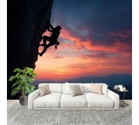 Art Papel Tapiz Fotográfico Paisaje de Escalada En Roca Al Atardecer 300x210 cm Decoración de Pared Tipo Póster Sala Cuarto Mural Pared Paisajes Naturales Decoración De Interiores Fondo De Pantalla