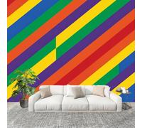 Art Papel Tapiz Fotográfico PatróN de ArcoíRis Rayado 250x175 cm Decoración de Pared Tipo Póster Sala Cuarto Mural Pared Vistoso Decoración De Interiores Fondo De Pantalla