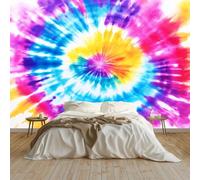 Art Papel Tapiz Fotográfico Patrón Tie-Dye Papel Pintado no Tejido 350x256 cm Lana Decoración de Pared Sala Cuarto Póster Mural para Sala de estar Dormitorio Decoración, Vistoso