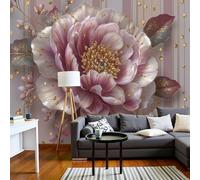 Art Papel Tapiz Fotográfico Peonía Hoja De Oro Papel Pintado Hermoso Tema Floral Seda 300 × 210 Cm Pared Sala Cuarto Póster Rubor En Polvo Mural Para Sala Estar Dormitorio Infantil Decoración