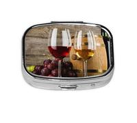 Art - Pastillero de vino tinto con 2 compartimentos, organizador portátil