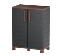 Art Plast - Armario de Almacenamiento Exterior e Interior de 2 Puertas, 2 estanterías, Color Antracita - Mueble de Almacenamiento de Garaje 68 x 37 x 90 cm
