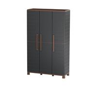 Art Plast - Armario porta-Balai antracita 3 puertas 3 estantes ajustables 102 x 37 x 169 cm - Armario de almacenamiento para garaje