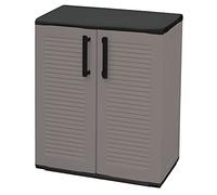 Art Plast Easy Armario de media altura en polipropileno, con bisagras de acero y balda regulable, Gris oscuro, 84x68x37, Pequeño