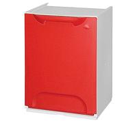 Art Plast ECO-LOGICO Papelera reciclaje en polipropileno color rojo, con depósito en el interior, 20 litros, 47x34x29