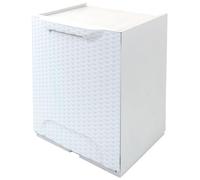 Art Plast ZA1480 Papelera en polipropileno, ACABADO RATTAN, color blanco, Bianco, Pequeño