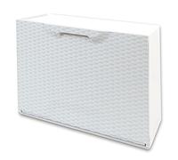 Art Plast Zapatero en Polipropileno Color Blanco Acabado Rattan, Ratán, Bianco, Grande