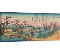 ART PRINT CAFE' - Cuadro, Arte japonés - cuadros decorativos en lienzo para paredes - Ando Hiroshige, Evening Glow at Koganei Bridge, 1838-70x35 cm